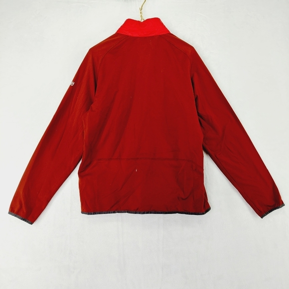 Eddie Bauer Two Tone Red Cozy Soft Fleece and Nylon Puffer Jacket P3685 - Picture 5 of 9